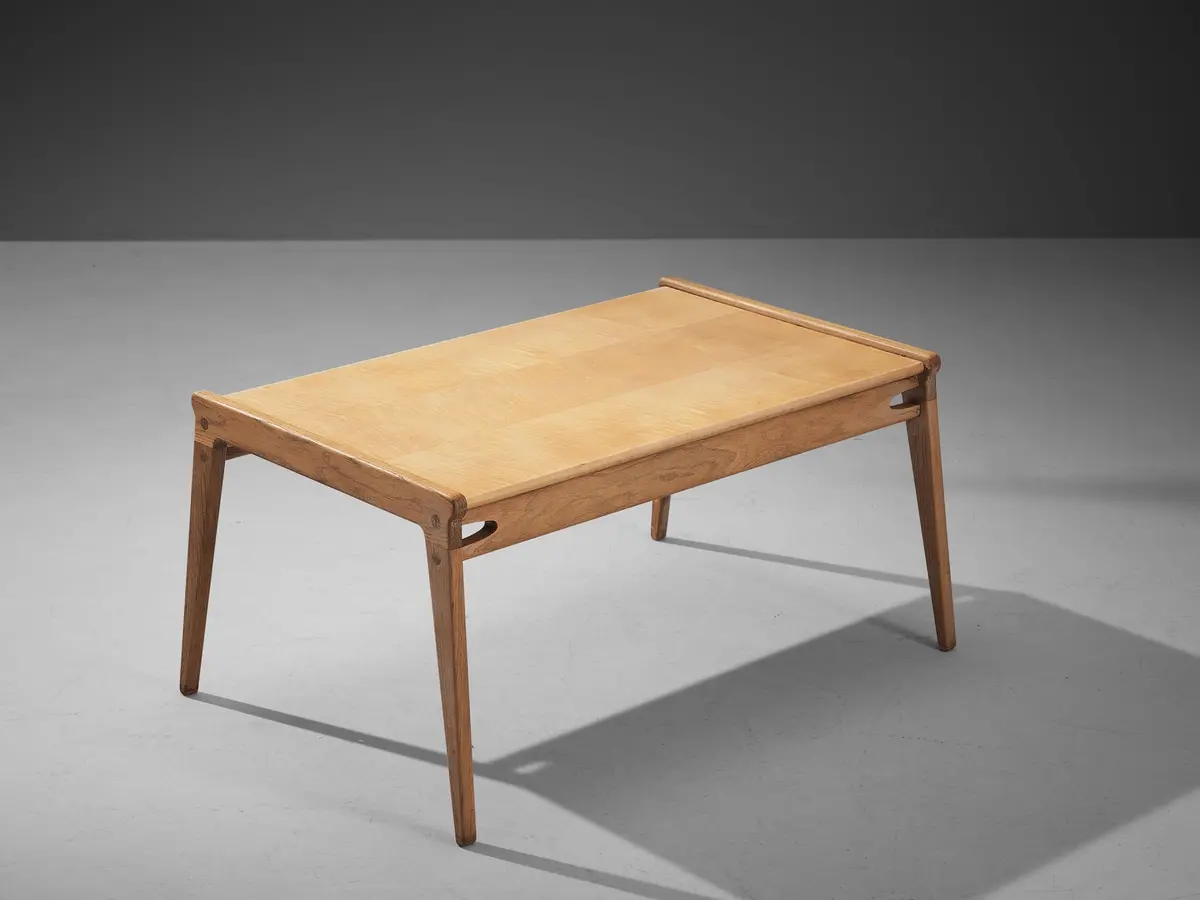 Danish Minimalist Coffee Table In Oak And Maple 1