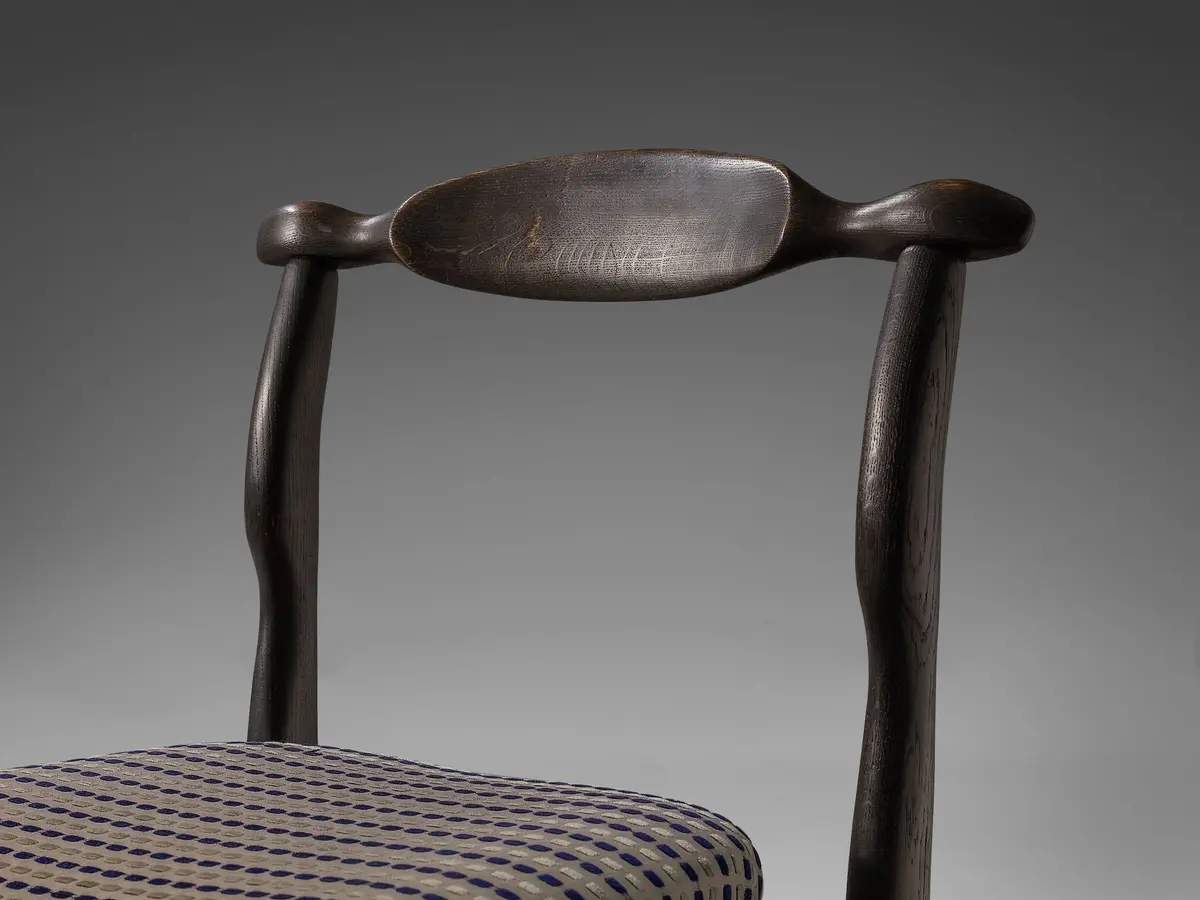 Guillerme & Chambron 'Fumay' Dining Chair In Black Lacquered Oak 2