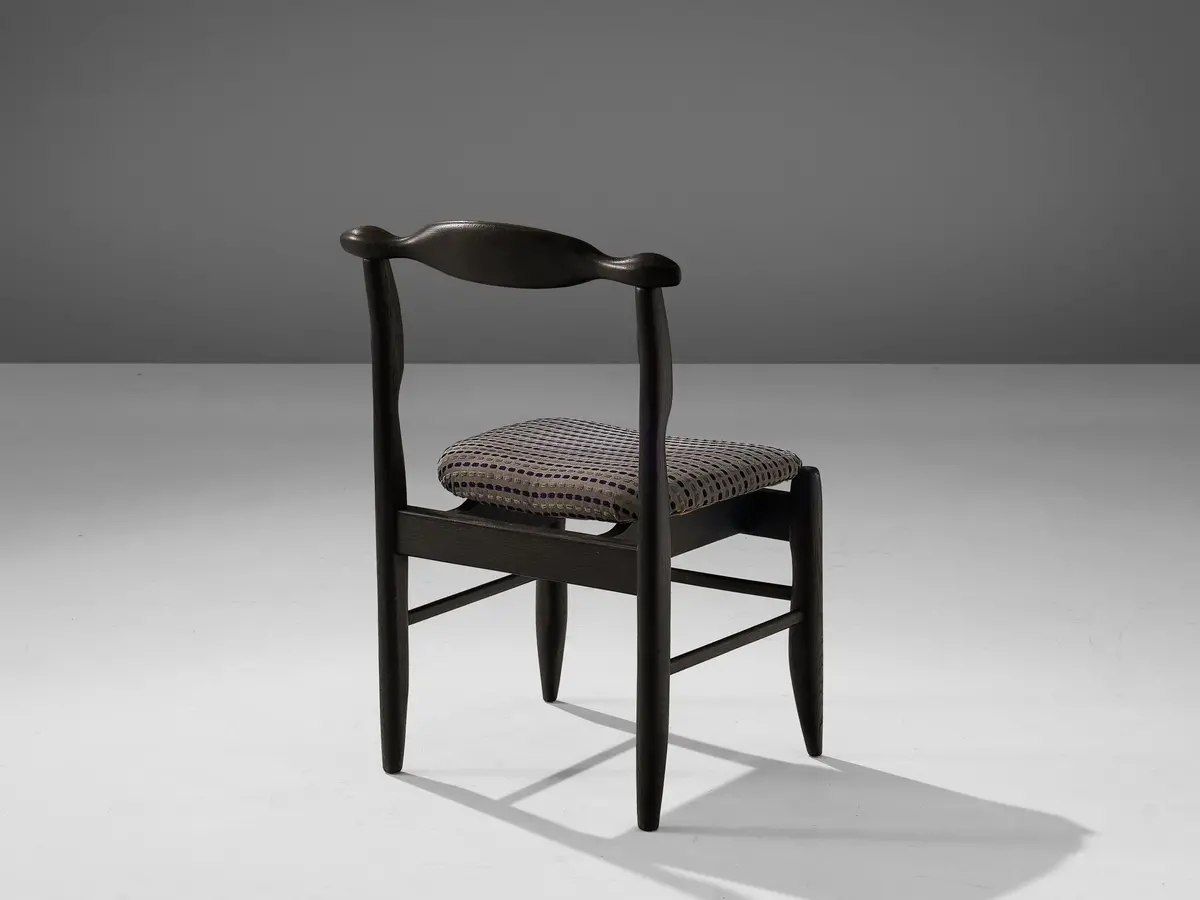 Guillerme & Chambron 'Fumay' Dining Chair In Black Lacquered Oak 1