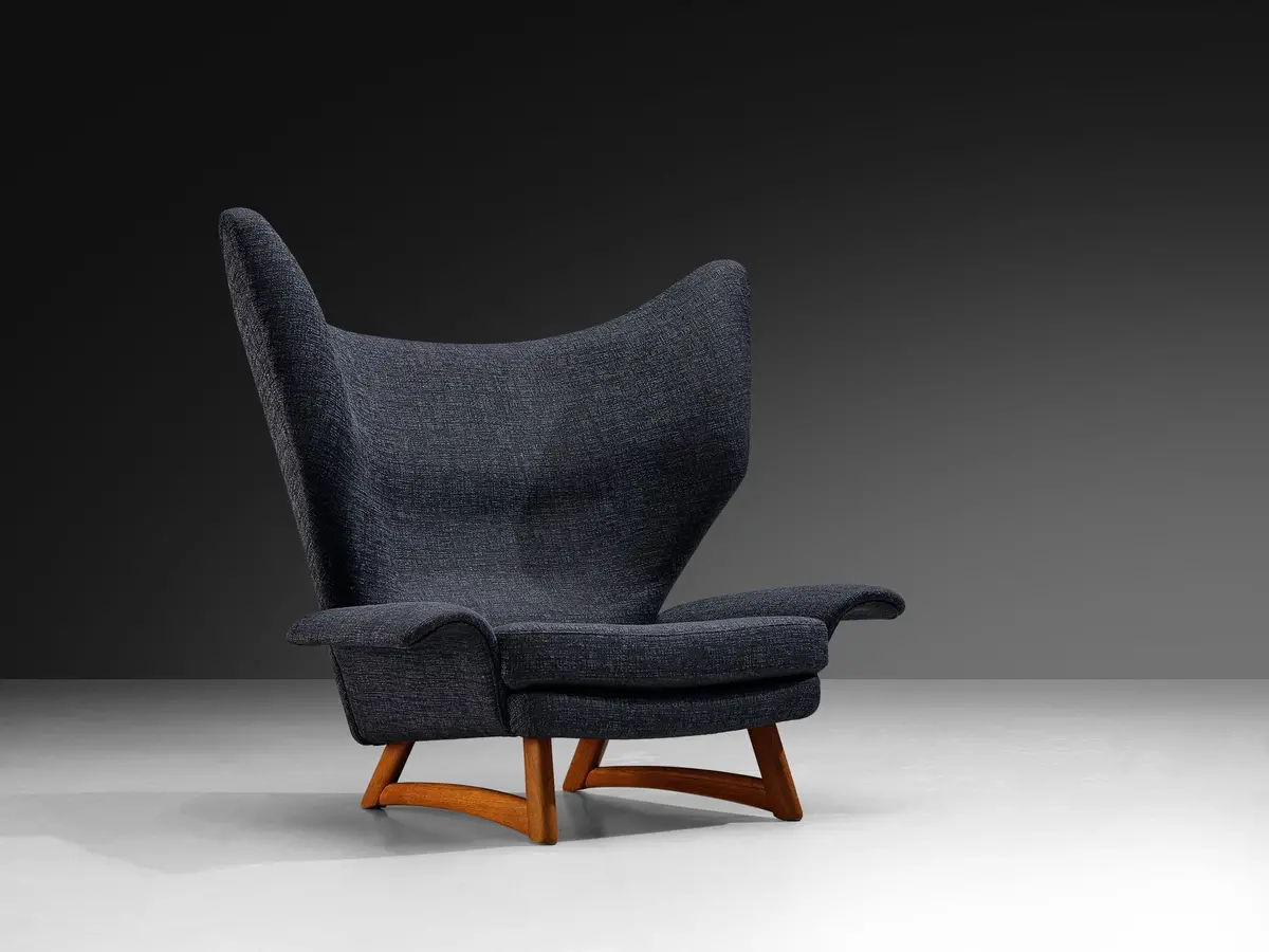 Rare Bent Møller Jepsen 'Fn' Winged Lounge Chair 1