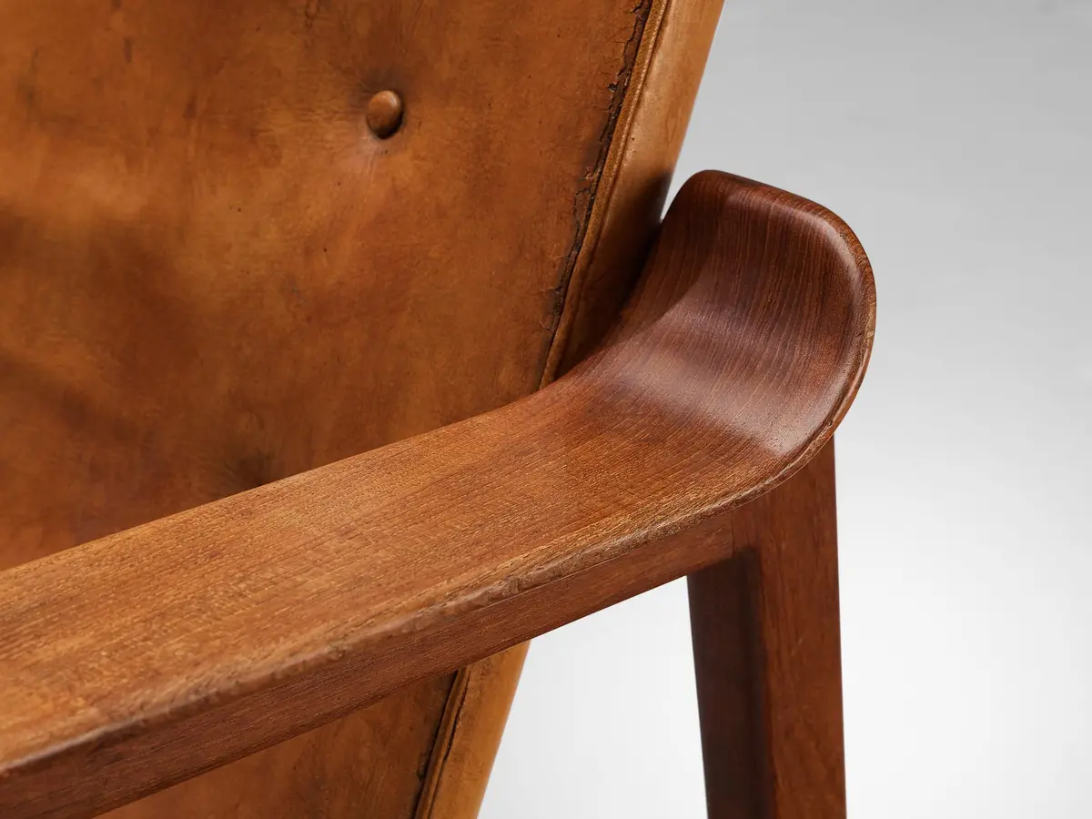 Tove & Edvard Kindt-Larsen 'Fireside' Armchair In Original Leather 2