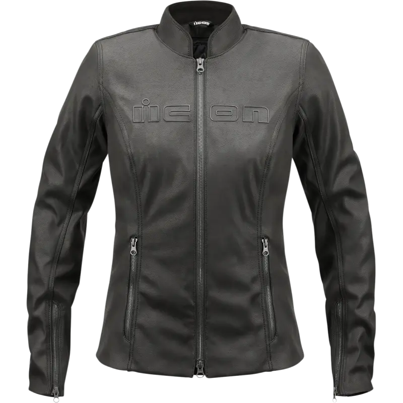 Icon Tuscadero2 Womens Motorcycle Leather Jacket - Black 1