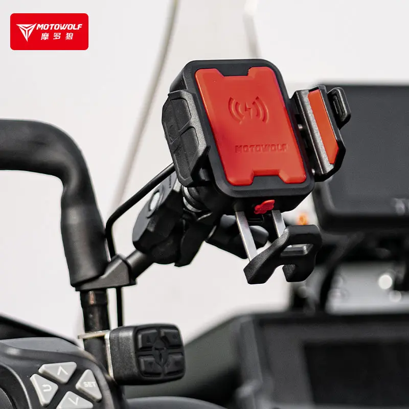 Motowolf | Fast Lock | Motorcycle Riding Phone Mount Holder | Mh1 | Without Charger | Anti Vibration | Universal For All Motorcycle 1