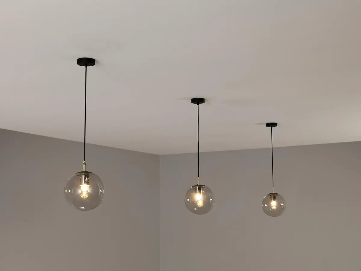 Raak Amsterdam Pendants With Clear Glass Orbs 1