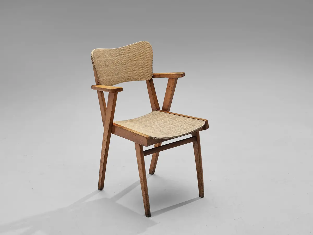 French Chair In Reed Vinyl And Wood 1