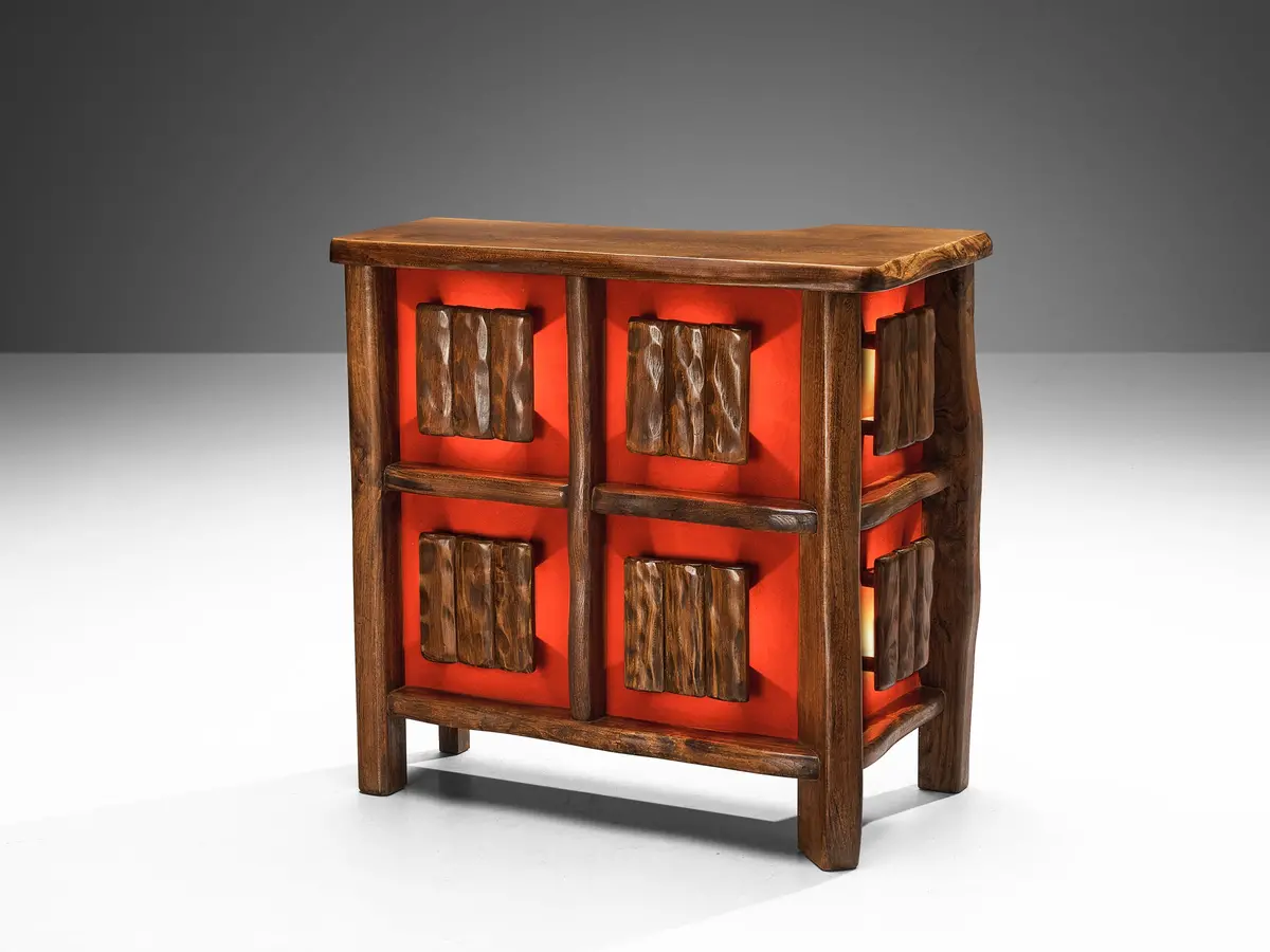 1950S French Bar Cabinet In Solid Elm 1