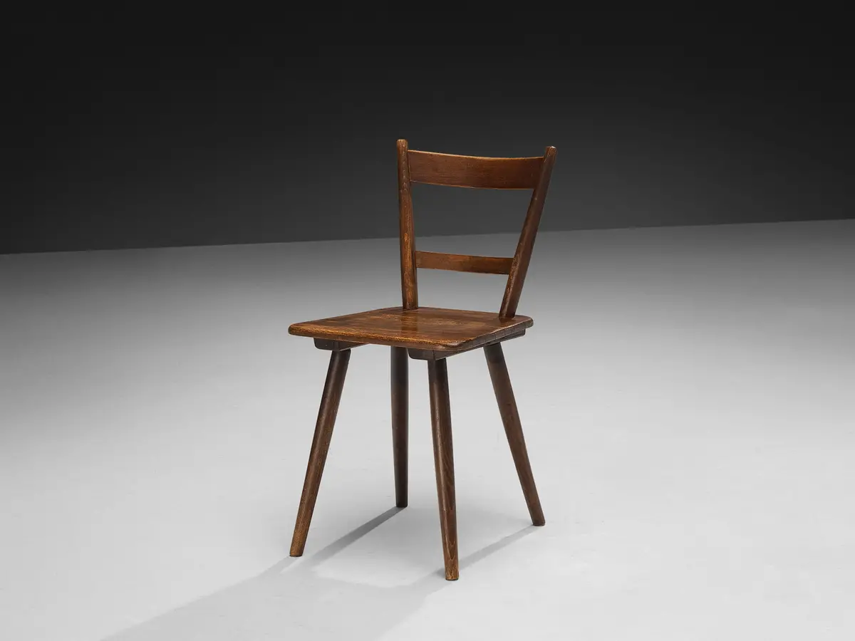 French Pastoral Dining Chair In Stained Wood 1