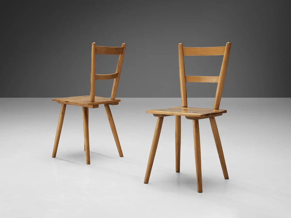Pair Of Mid-Century Dutch Dining Chairs 1