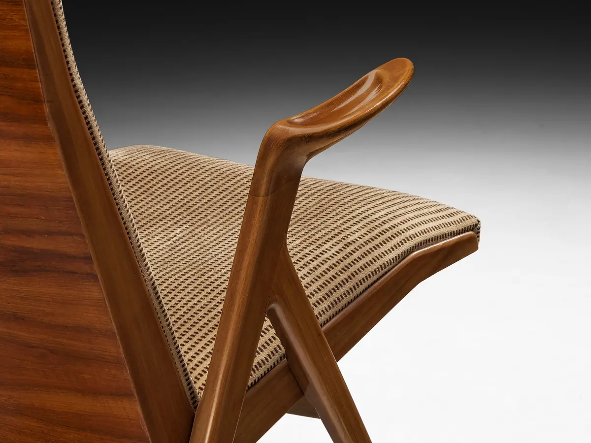 Taichiro Nakay For La Permanente Mobili Cantù Armchairs In Cherry 1
