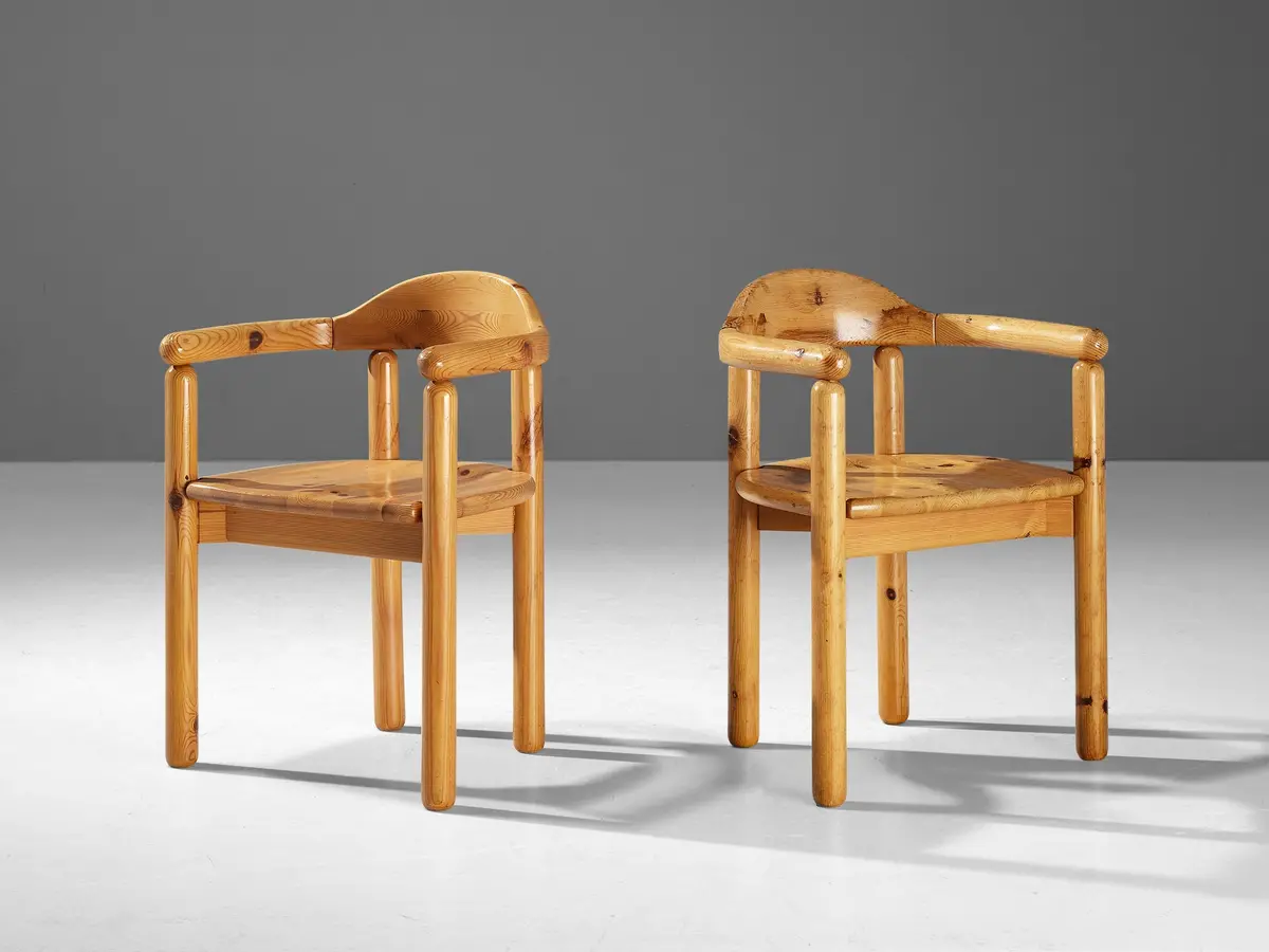 Rainer Daumiller Pair Of Dining Chairs In Pine 1