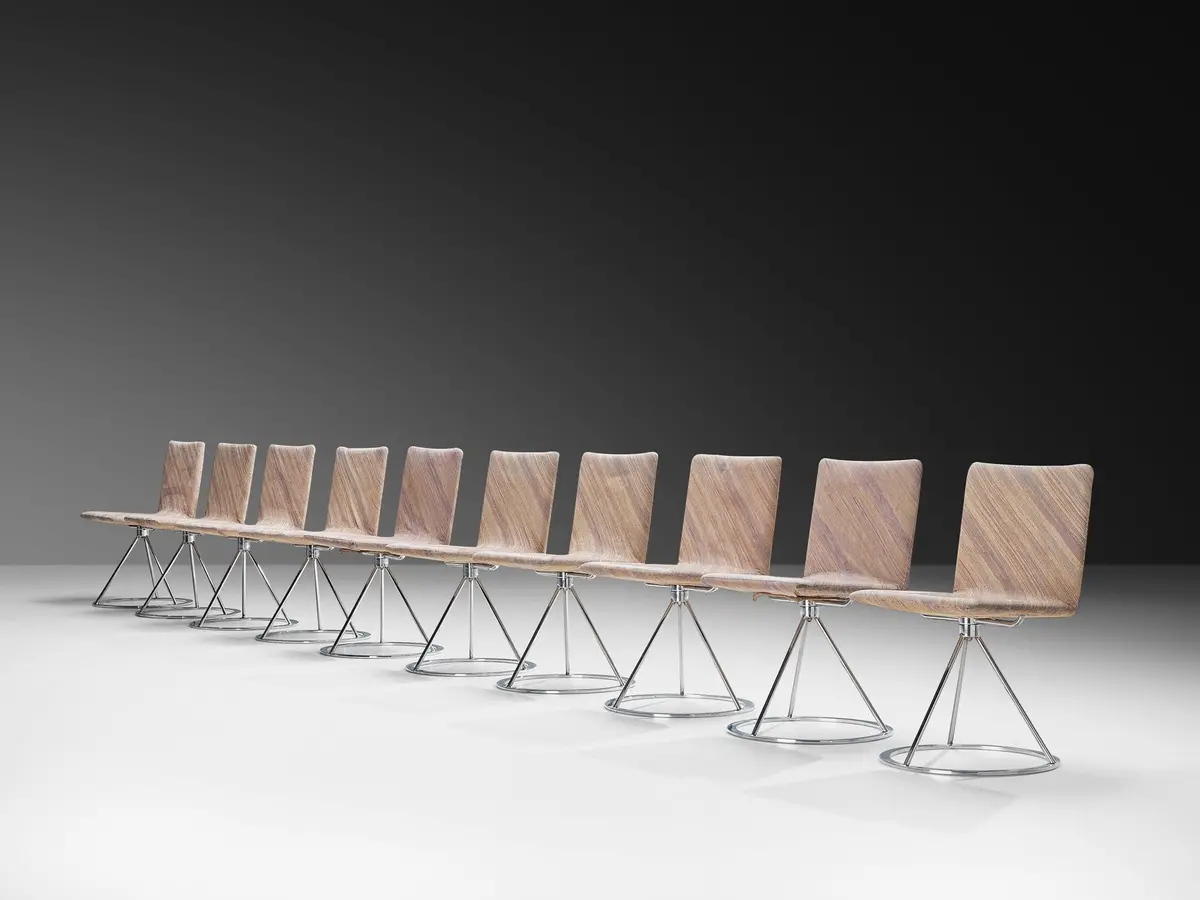 Alberto Salvati & Ambrogio Tresoldi For Saporiti Set Of Ten 'Dania' Chairs 2
