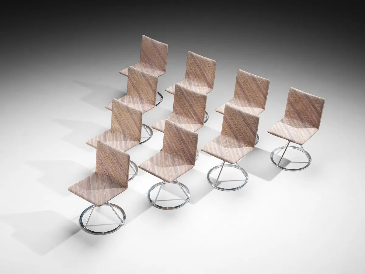 Alberto Salvati & Ambrogio Tresoldi For Saporiti Set Of Ten 'Dania' Chairs 1