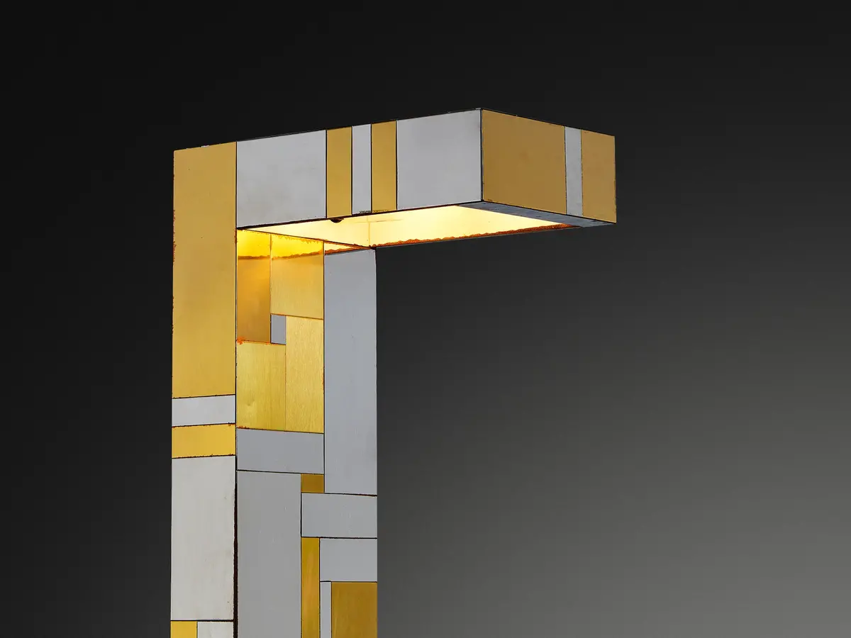 Paul Evans Directional 'Cityscape' Floor Lamp In Chrome-Plated Steel And Brass 1