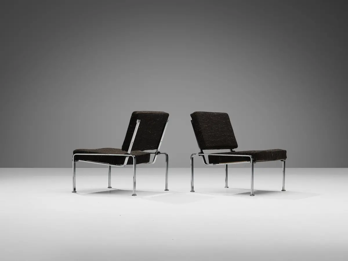 Modern Sleek Easy Chairs In Chrome-Plated Steel 1