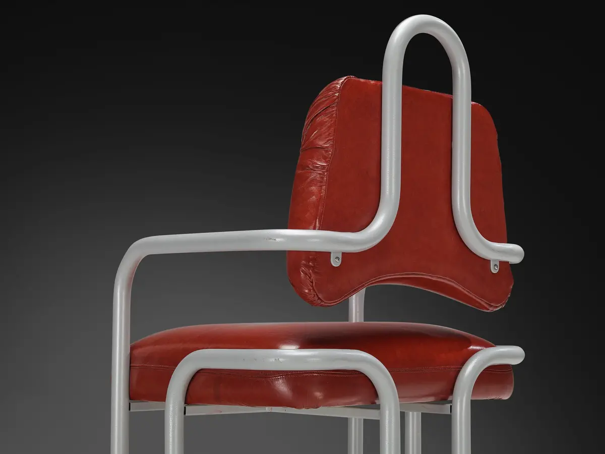 Kwok Hoi Chan For Steiner Dining Chair In Red Leather 1