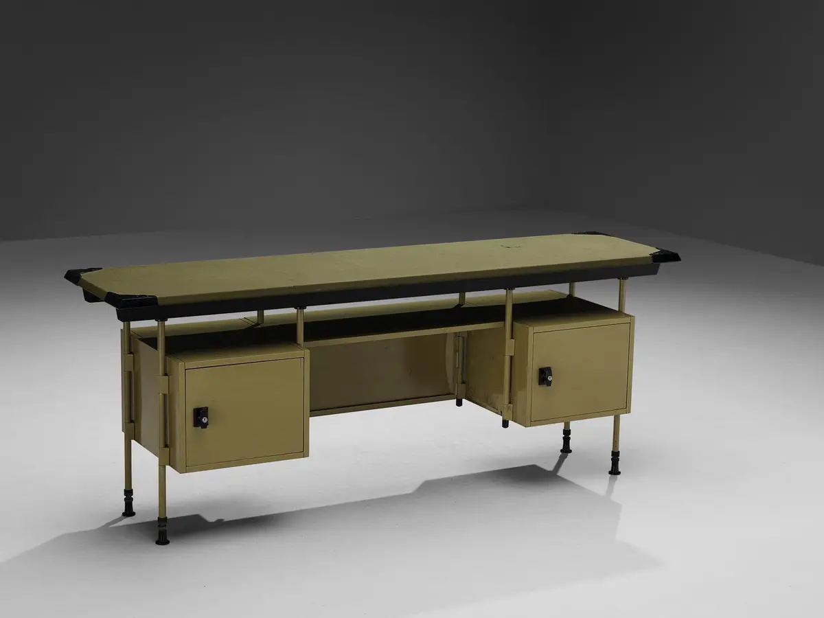 Studio Bbpr For Olivetti 'Spazio' Sideboard In Yellow Coated Steel 1