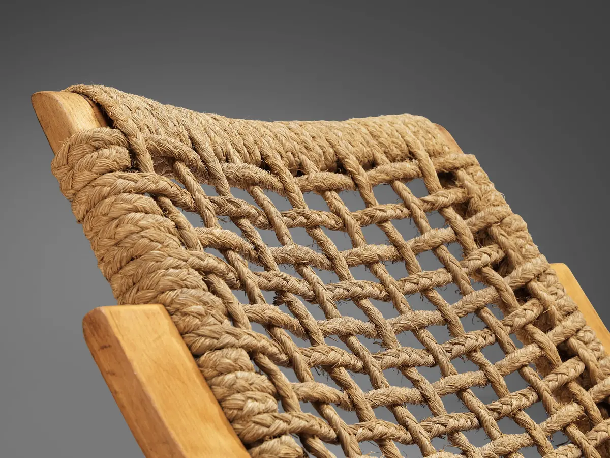 Rare 1930S Alvar Aalto For Stylclair In Plywood And Braided Straw 2
