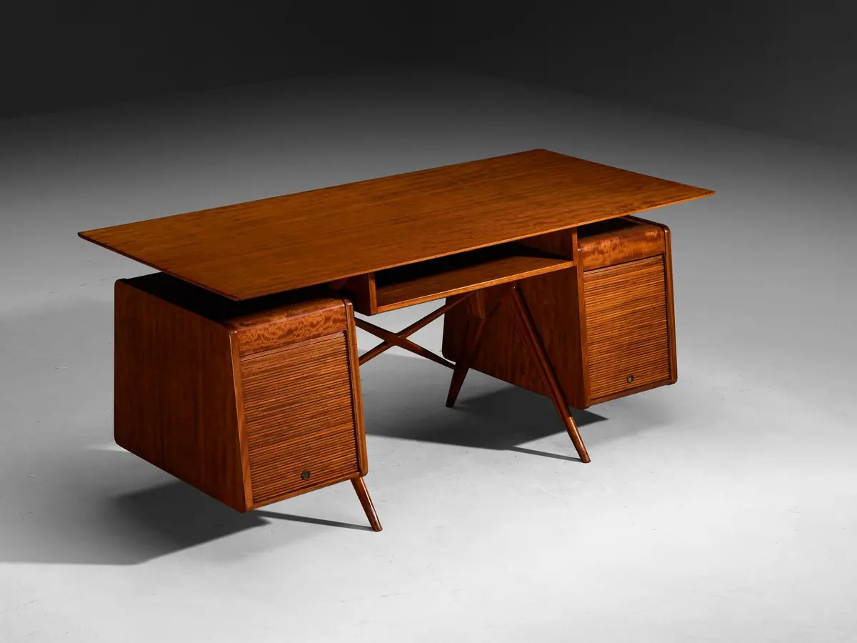 Silvio Cavatorta Writing Desk In Mahogany 1