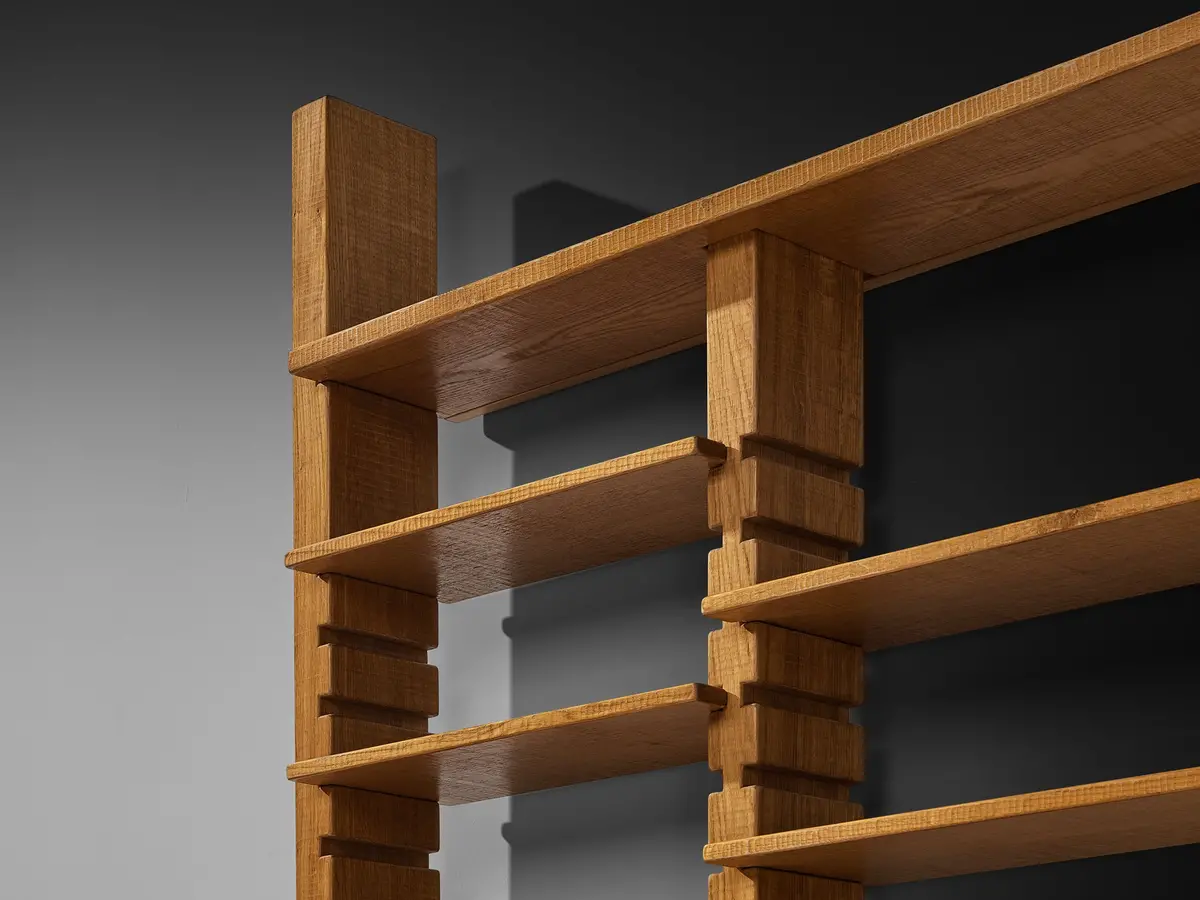 Giuseppe Rivadossi For Officina Rivadossi Highboard With Shelves In Oak 1