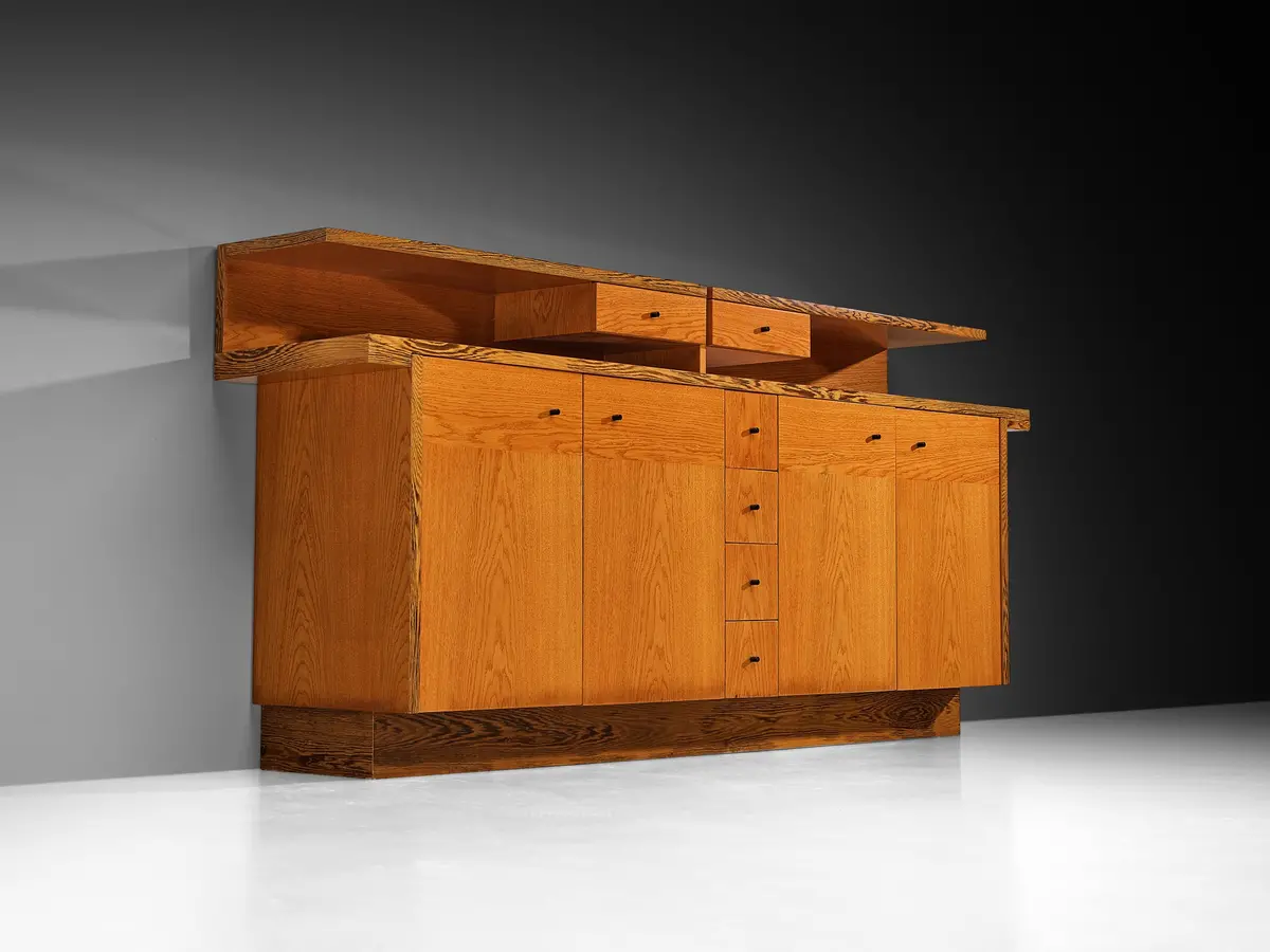 Italian Sideboard With Various Compartments In Wengé And Ash 1