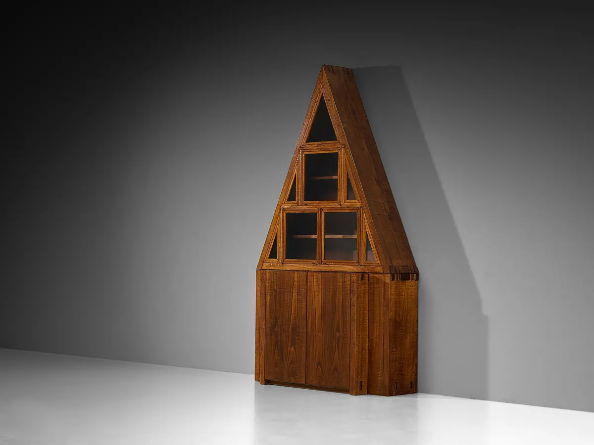 Giuseppe Rivadossi Pyramid Shaped Cabinet In Chestnut 1