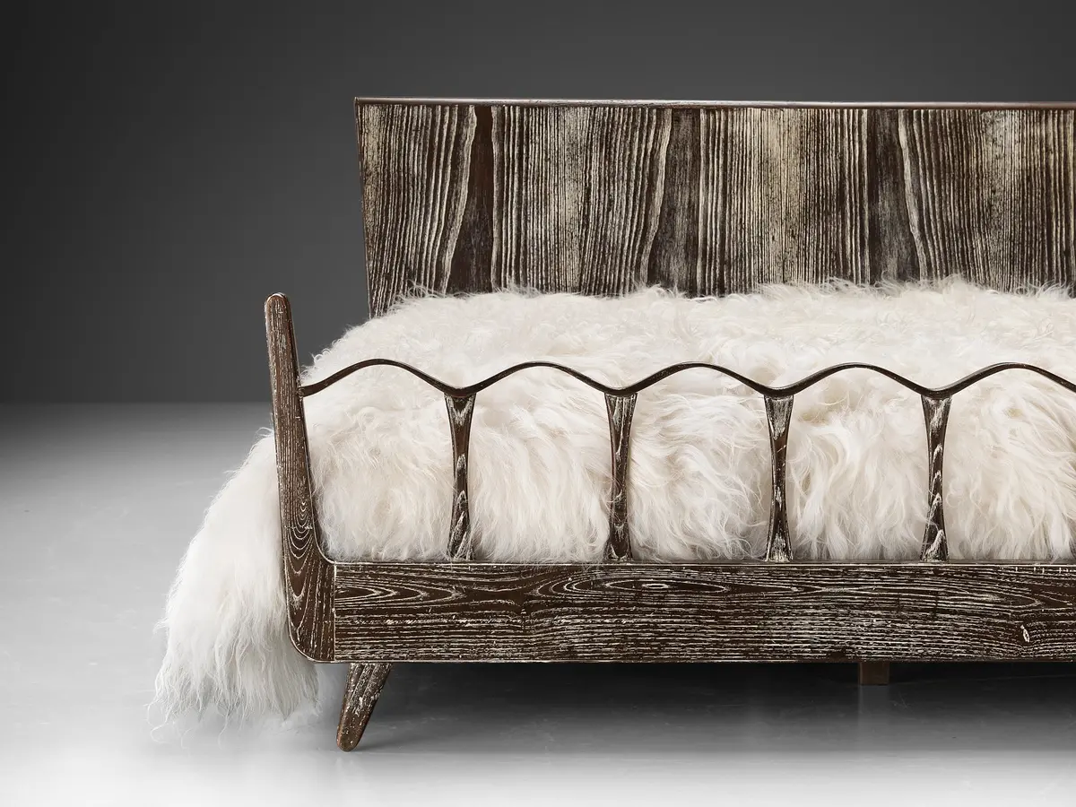 Unique Italian Double Bed In Cerused Chestnut 2