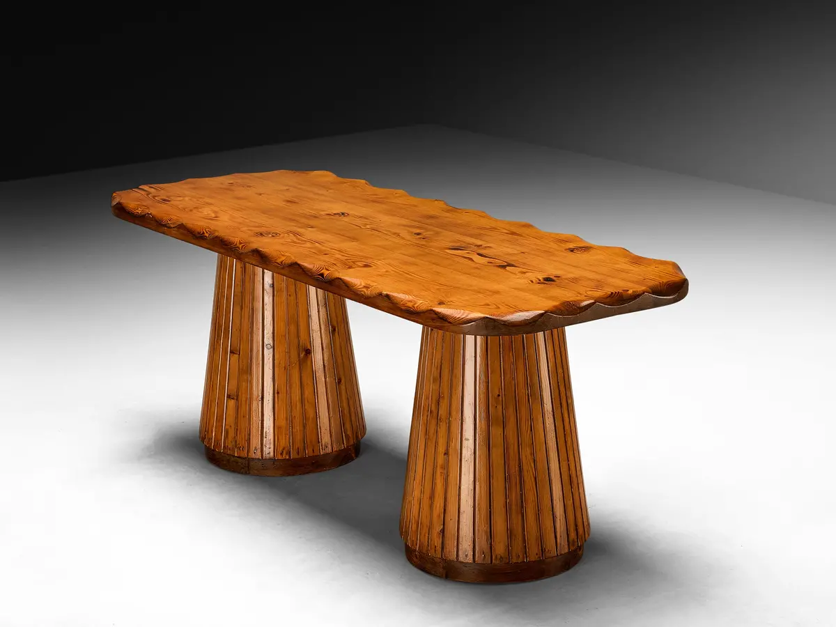 Italian Naturalistic Dining Table In Pine 1