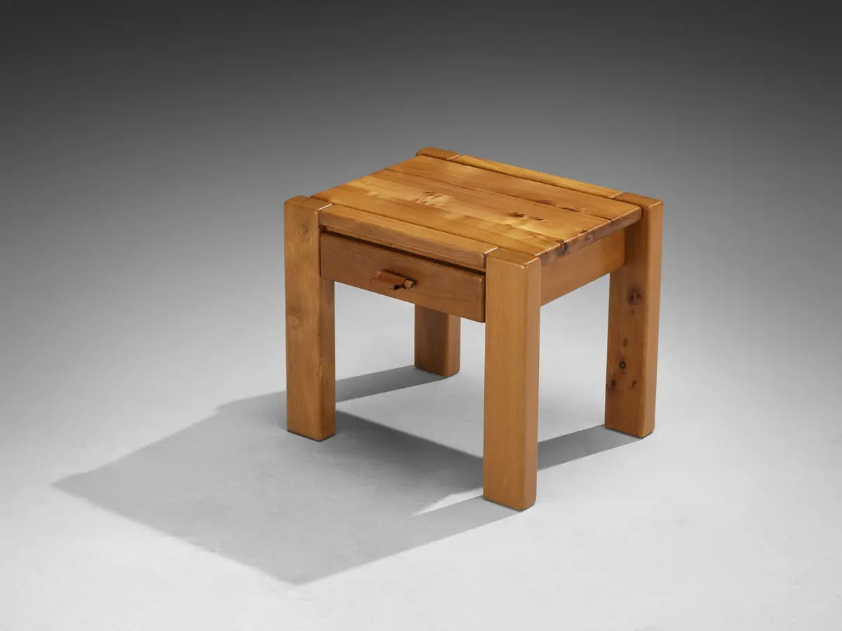Maison Regain Night Stand In Elm And Leather 1