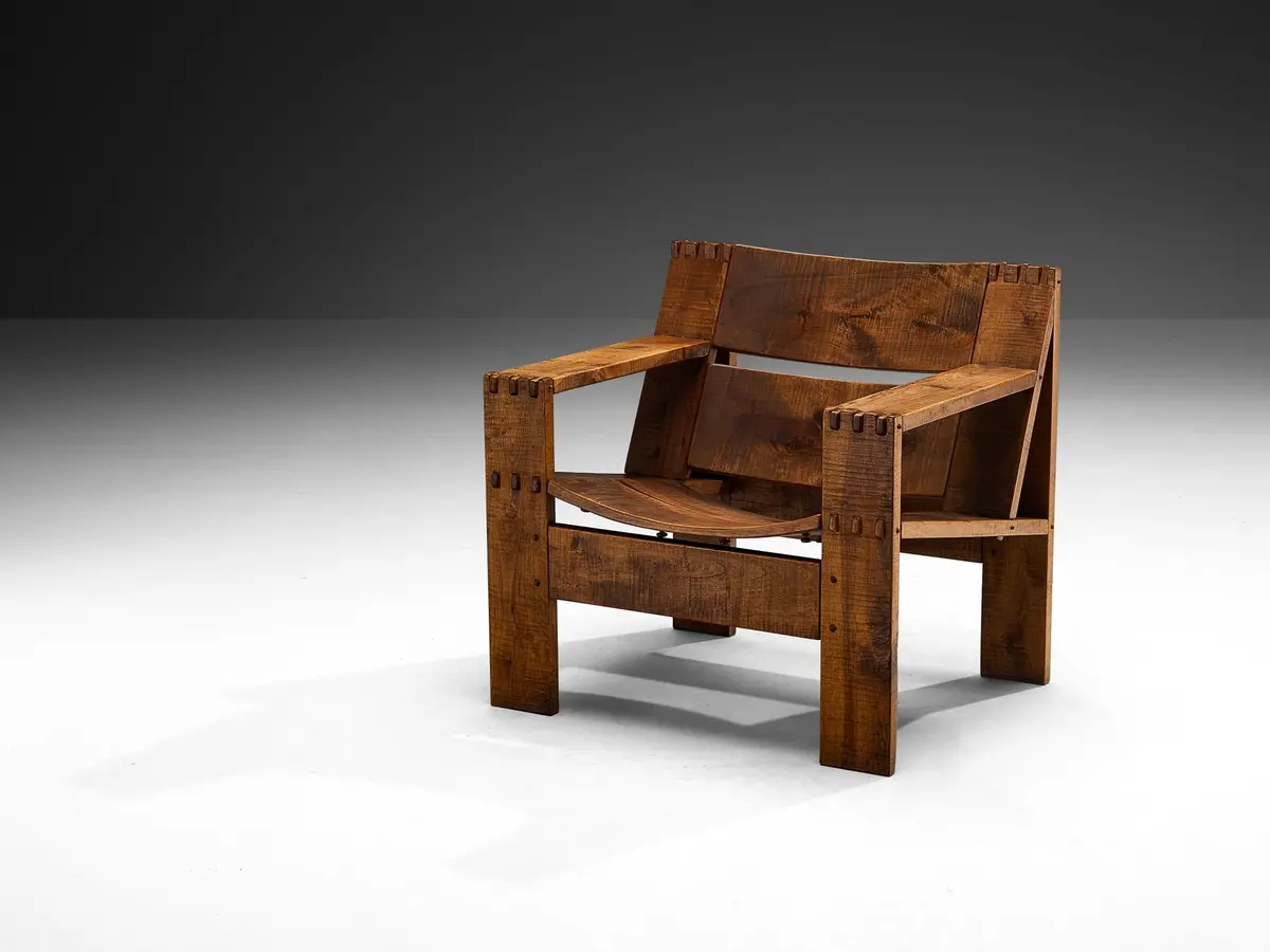 Giuseppe Rivadossi For Officina Rivadossi 'Rocca' Lounge Chair In Walnut 1