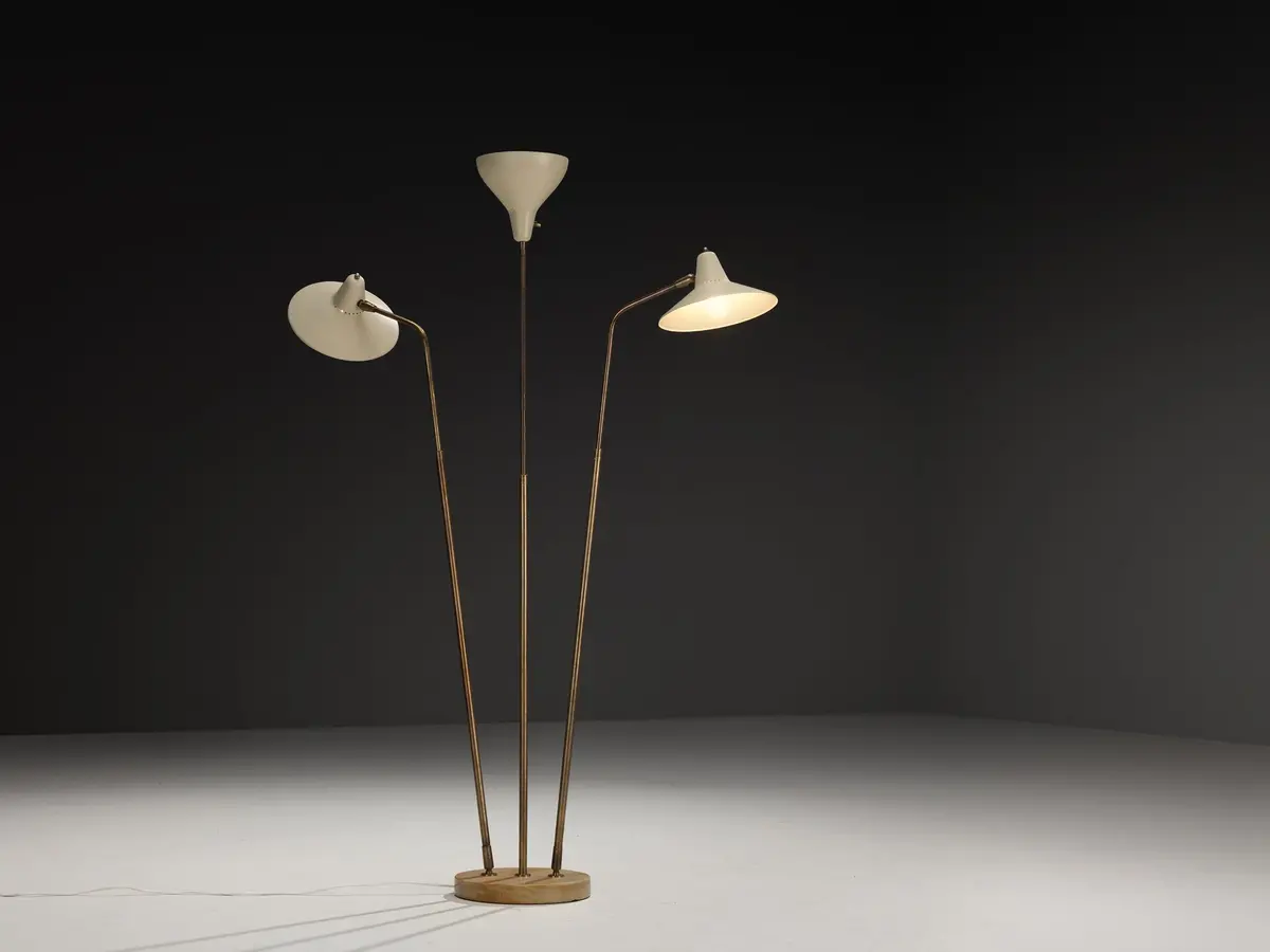 Rare Giuseppe Ostuni For O-Luce ’339/3’ Three-Armed Floor Lamp 1