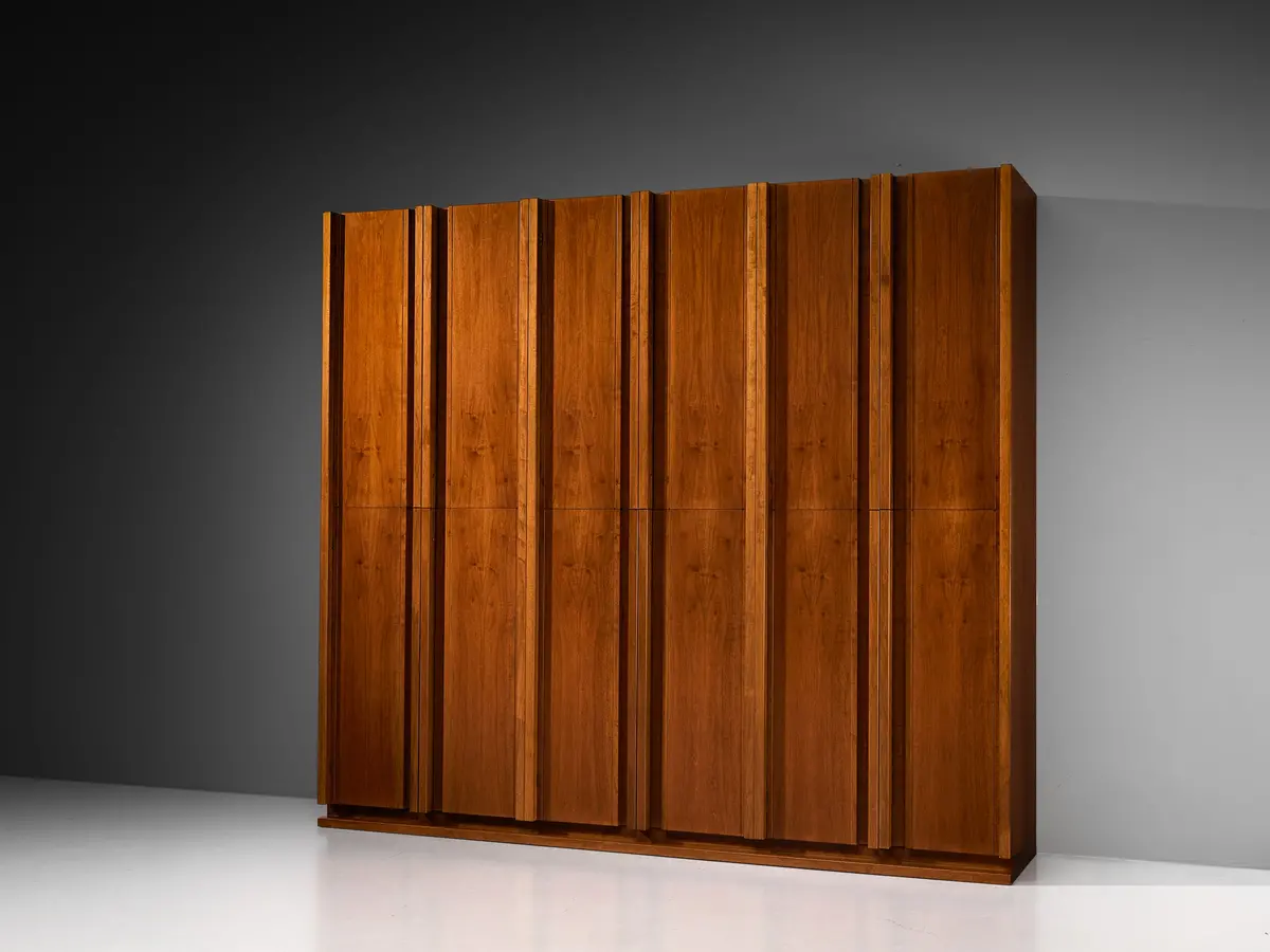 Italian Architectural Wall Unit In Walnut 1
