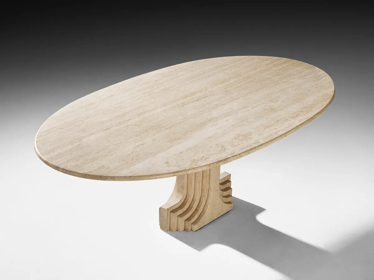 Cattelan Italia 'Argo' Oval Dining Table In Travertine 1