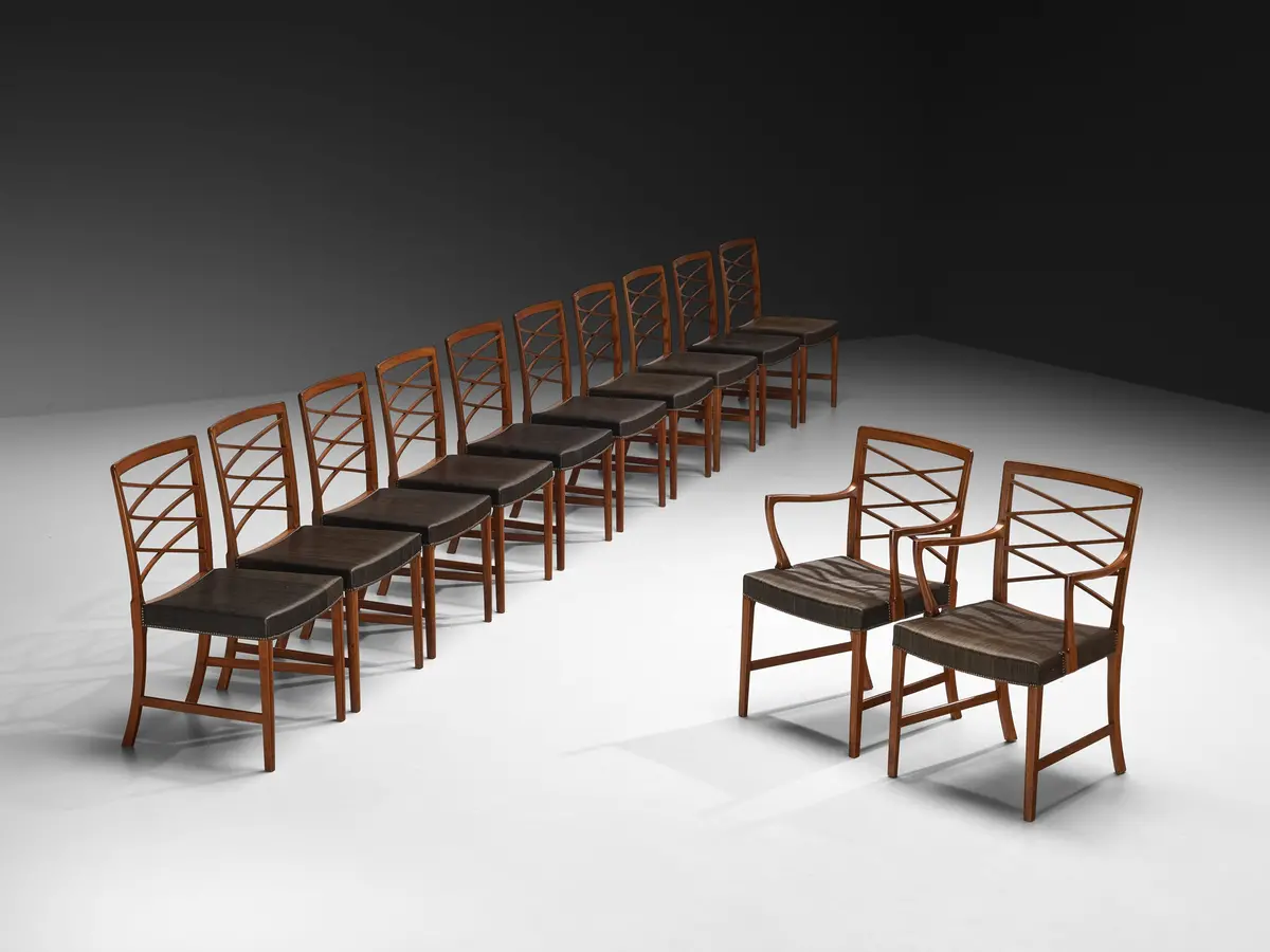 Ole Wanscher And A. J. Iversen Set Of Dining Chairs In Mahogany 1