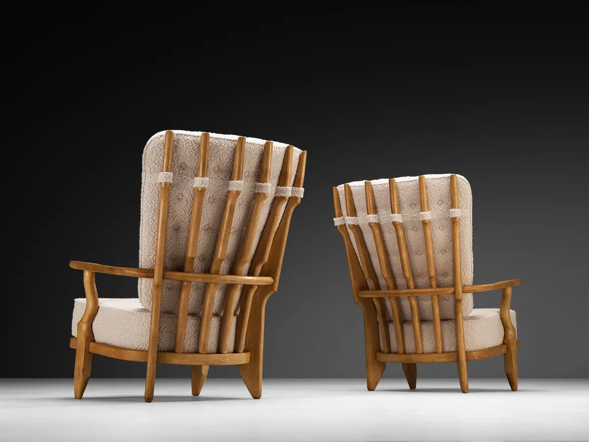 Guillerme & Chambron For Votre Maison 'Grand Repos' Lounge Chairs In Oak 1