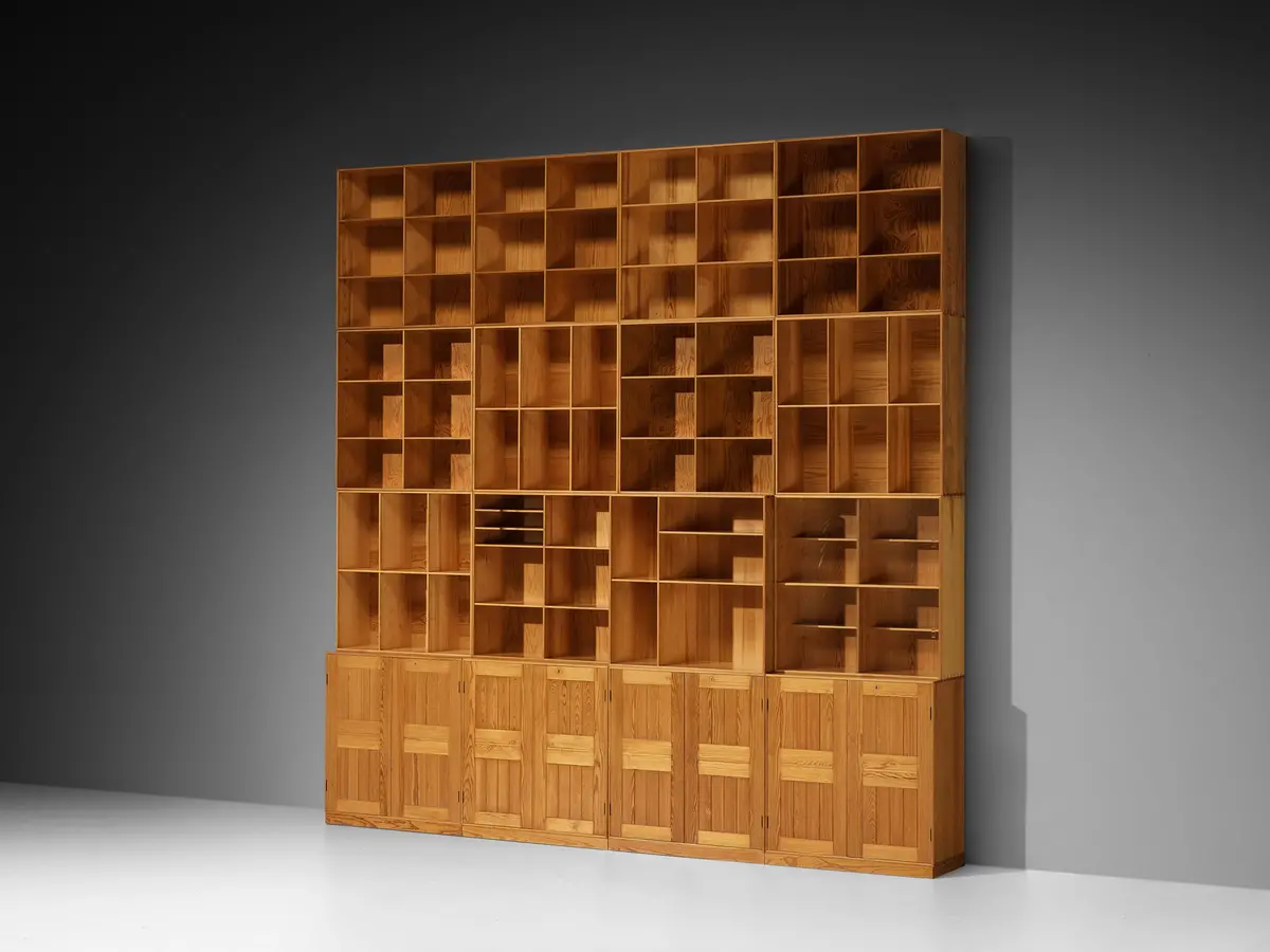 Mogens Koch For Rud Radmussen Modular Bookcase In Pine 1