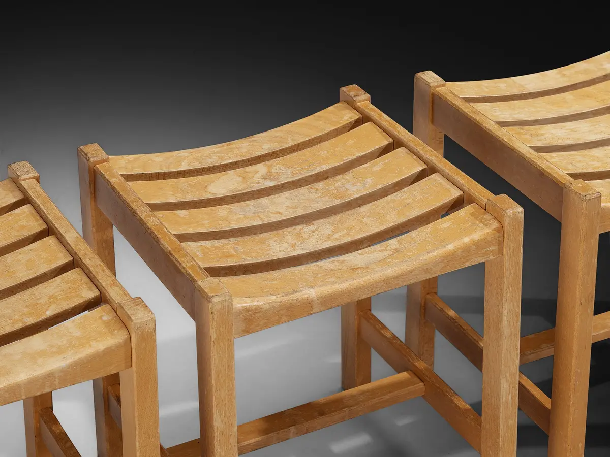 Stools In Blonde Wood 2