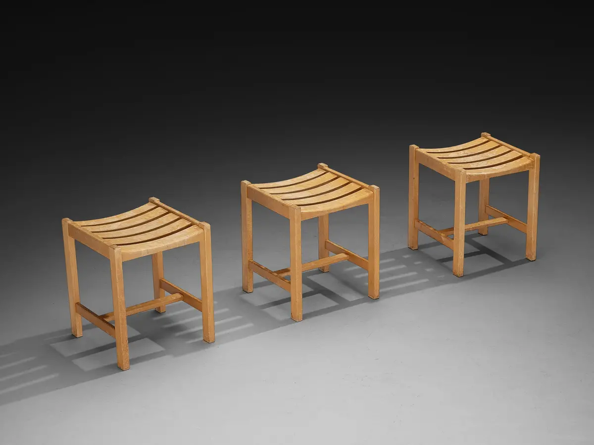 Stools In Blonde Wood 1