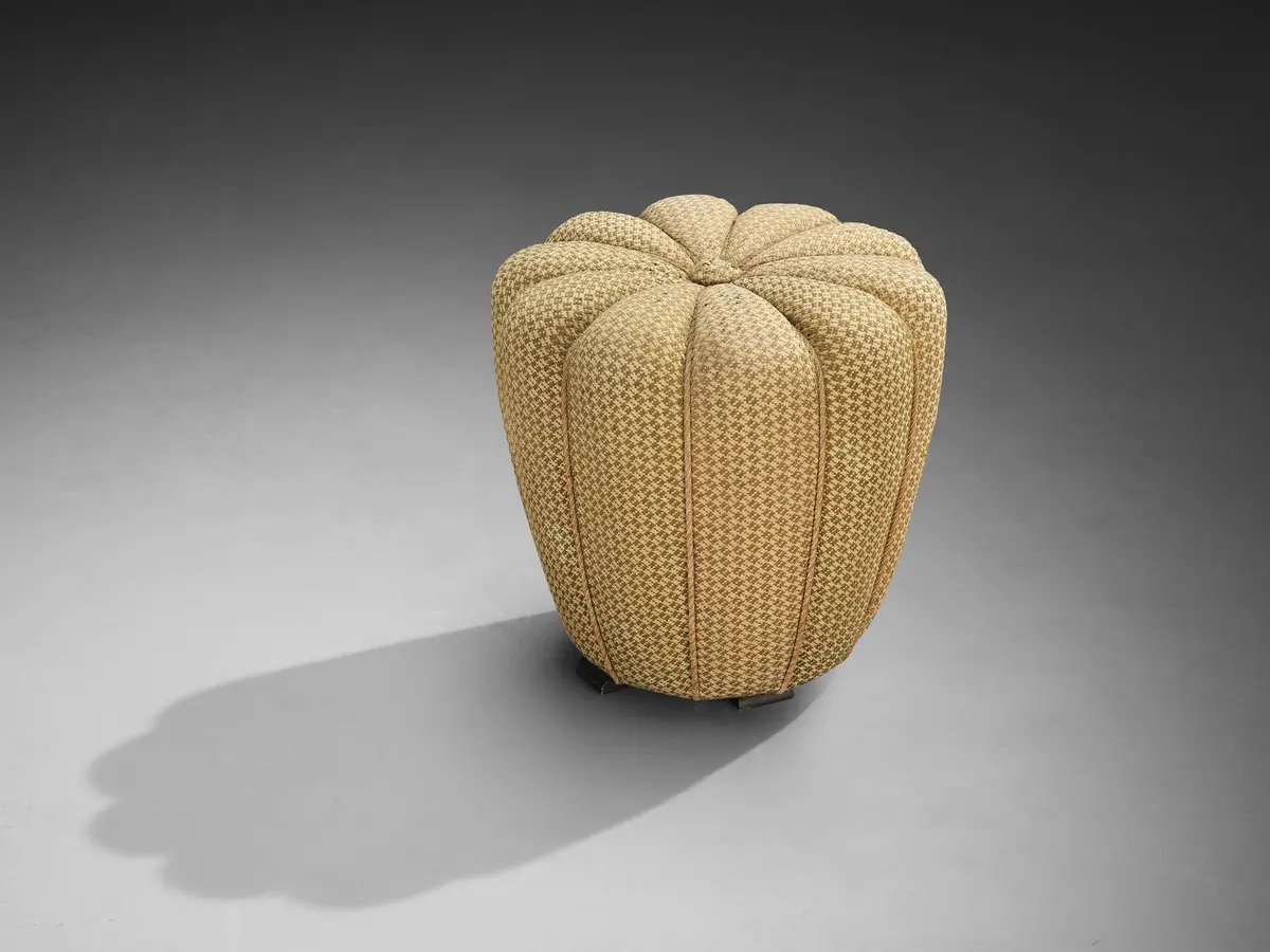 Jindrich Halabala Stool In Decorative Upholstery 1