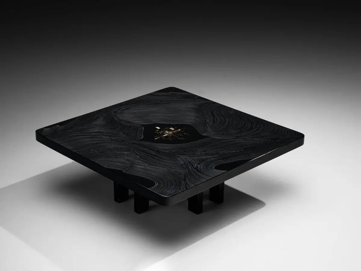Jean Claude Dresse Coffee Table In Dark Resin 1