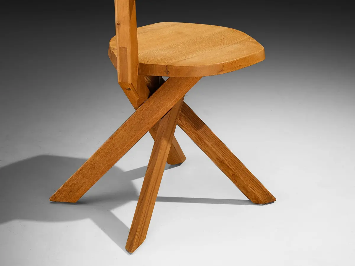 Pierre Chapo Sculptural 'S34' Chair In Elm 2