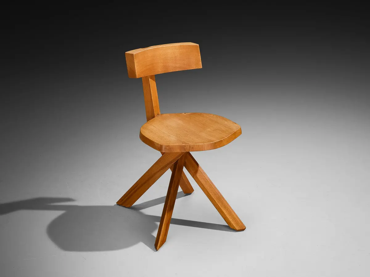 Pierre Chapo Sculptural 'S34' Chair In Elm 1