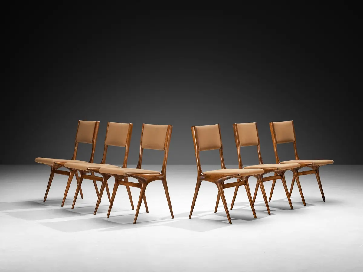 Carlo De Carli For Cassina '634' Dining Chairs In Walnut 2