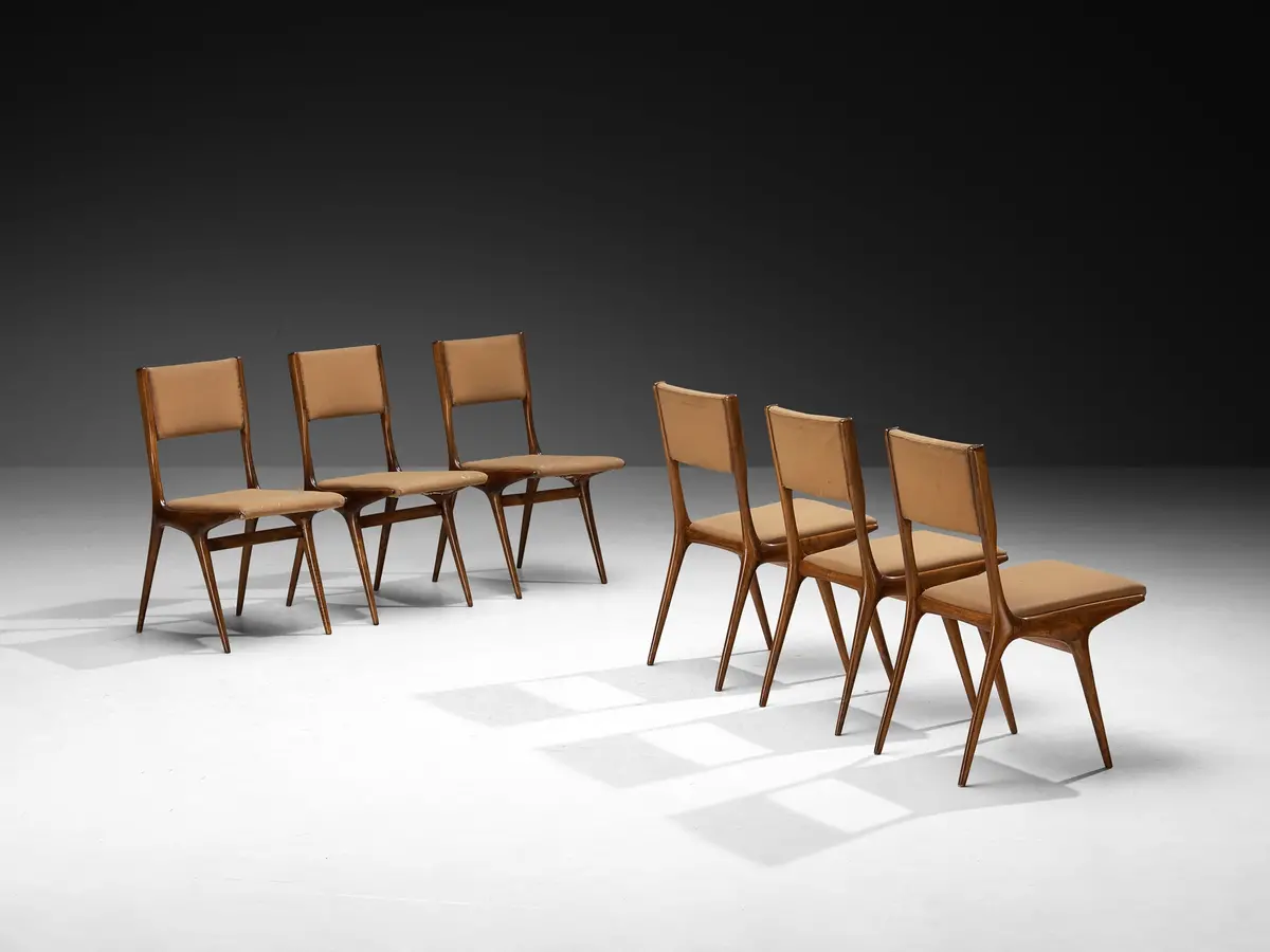 Carlo De Carli For Cassina '634' Dining Chairs In Walnut 1