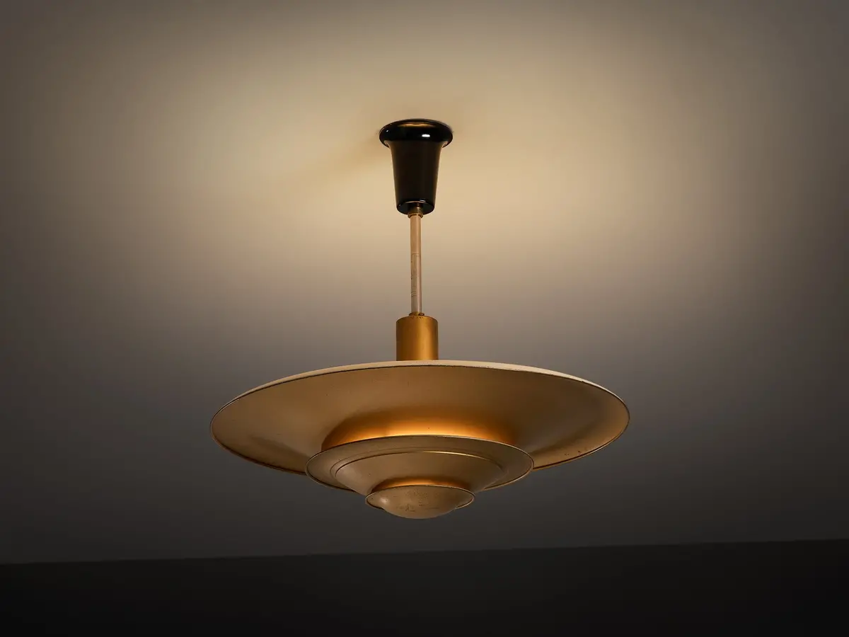 1930S Louis Poulsen Ceiling Light In Golden Painted Copper 1