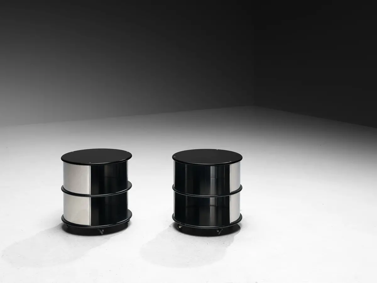Postmodern Italian Pair Of Bed Or Side Tables 1