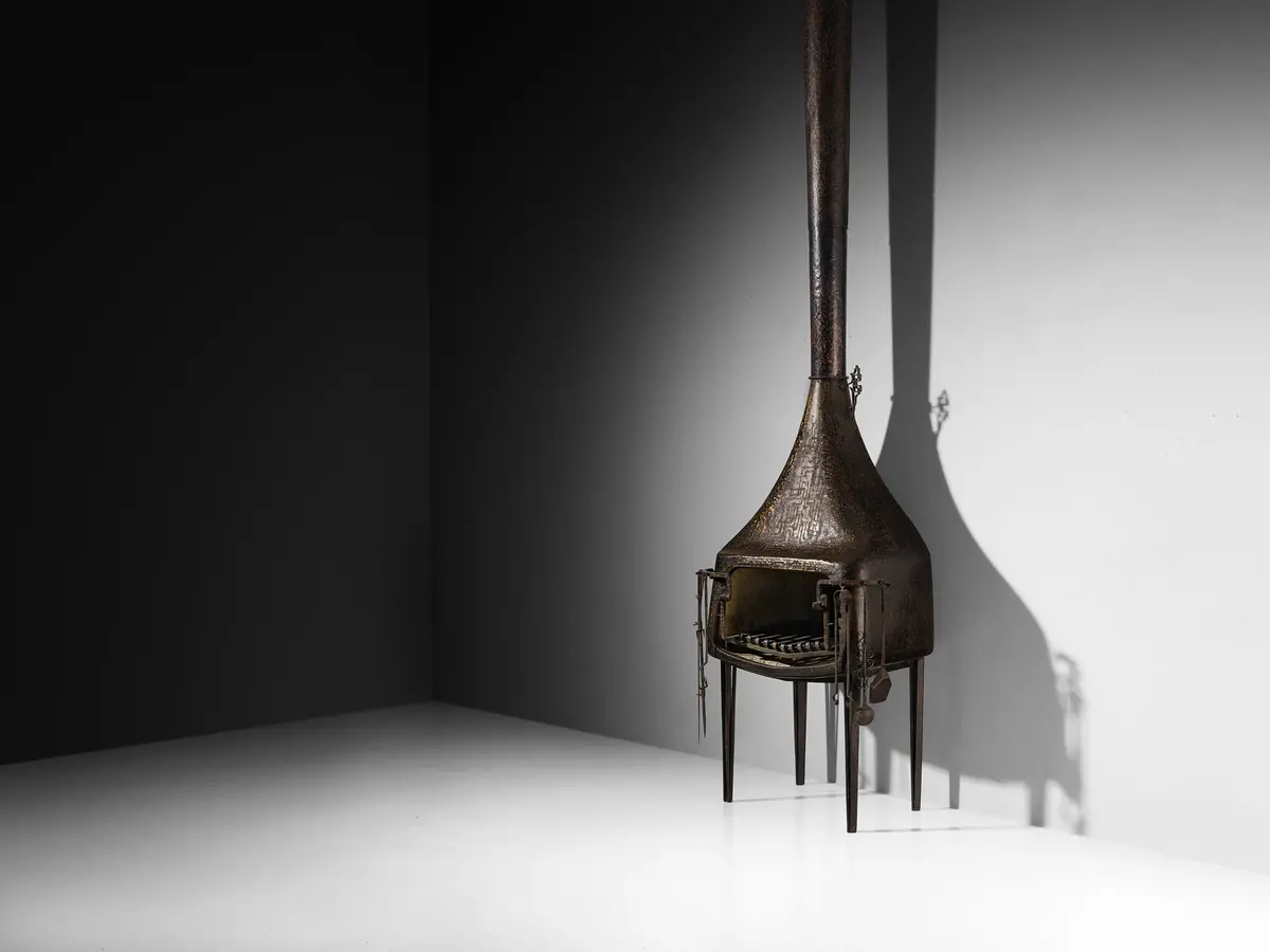 Ugo Trevisan Fireplace In Hammered Steel 1
