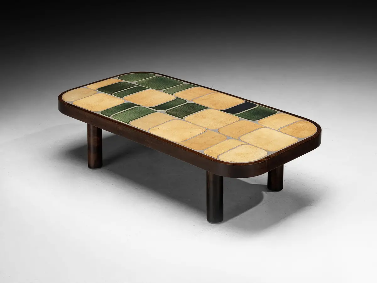 Roger Capron ‘Sou-Chong’ Coffee Table In Ceramic And Wood 1