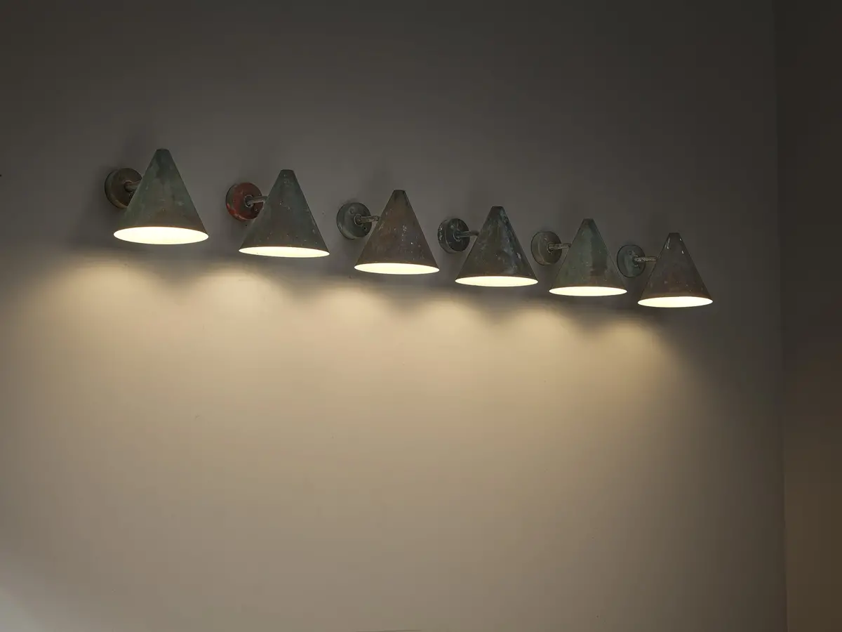 Hans-Agne Jakobsson 'Tratten' Wall Lights In Patinated Copper 1