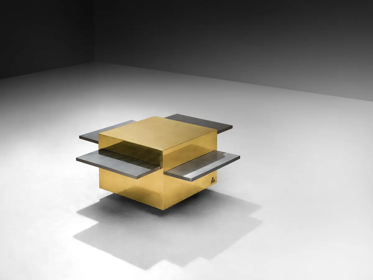 Gabriella Crespi Limited Edition ‘Cubo Magico’ Coffee Table In Brass 1