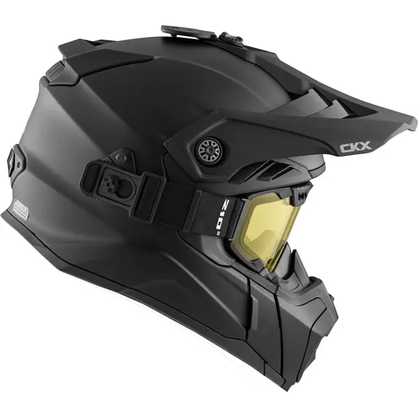 Ckx Titan Airflow Solid Matte Black Fiberglass Helmet With 210° Goggle 1